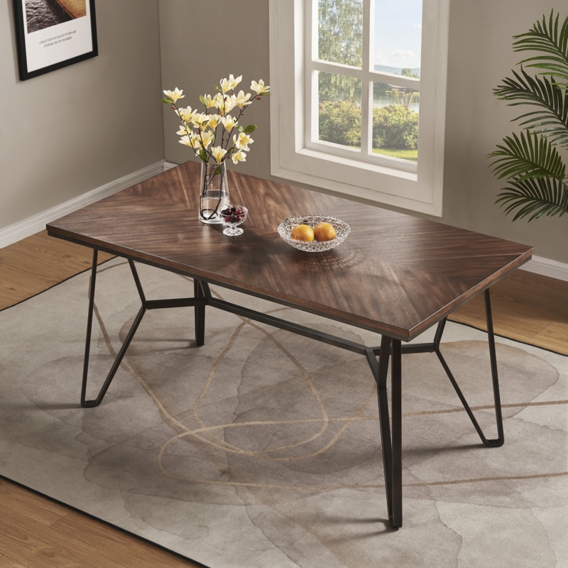 Aileana 60'' Iron Dining Table