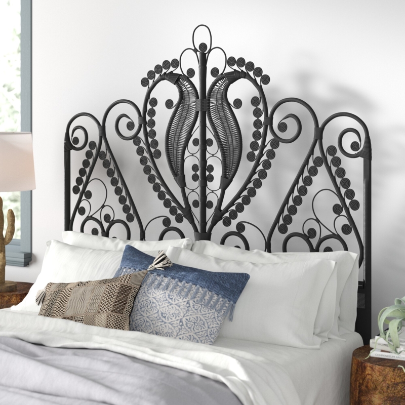 Rattan Peacock-Inspired Headboard