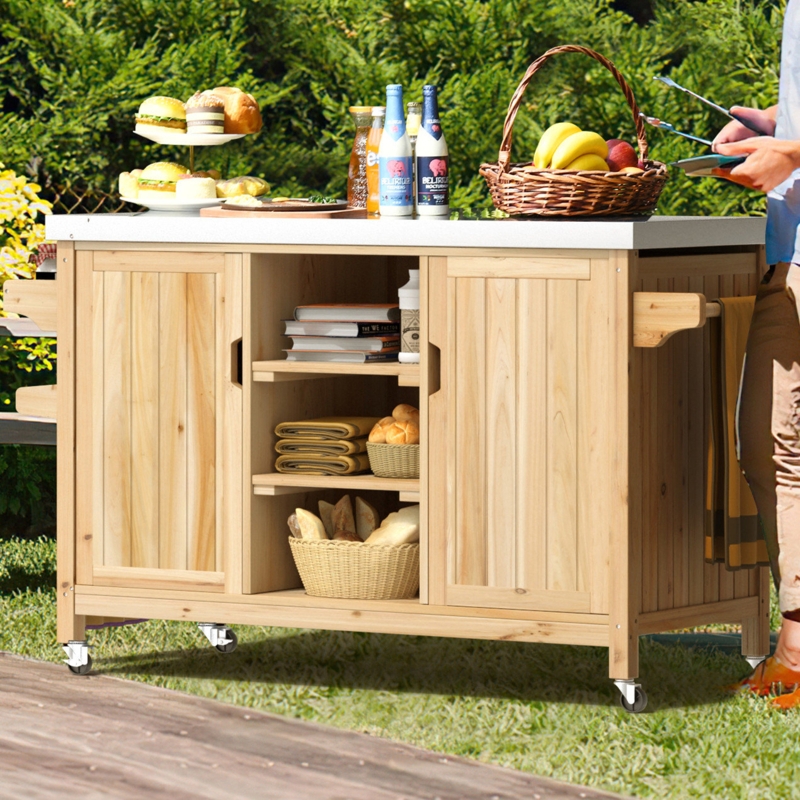 Stainless Steel Patio Bar Cart