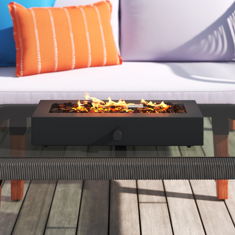Ajalon 4'' H x 20'' W Steel Propane Outdoor Fire Pit