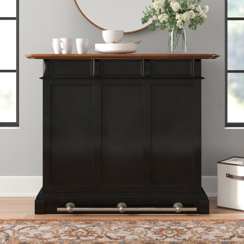 Traditional Home Bar with Storage
