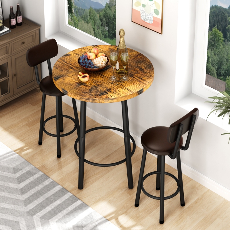 Contemporary 3-Piece Pub Table Set