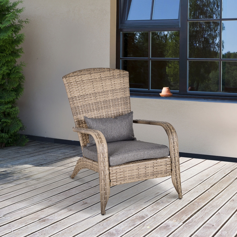 Rattan Adirondack Patio Lounge Chair