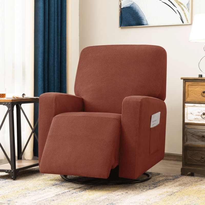 Alamosa Textured Grid Box Cushion Recliner Slipcover