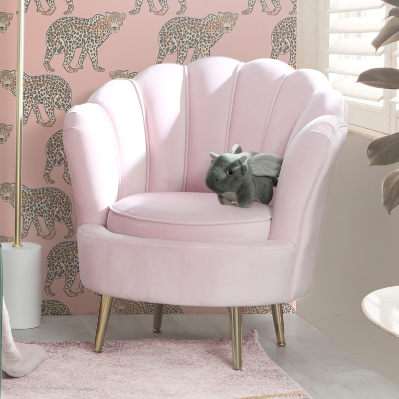 Seashell-Inspired Kid's Chair with Inset Cushion