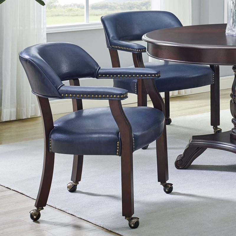 Traditional Parlor Chair with Caster Wheels