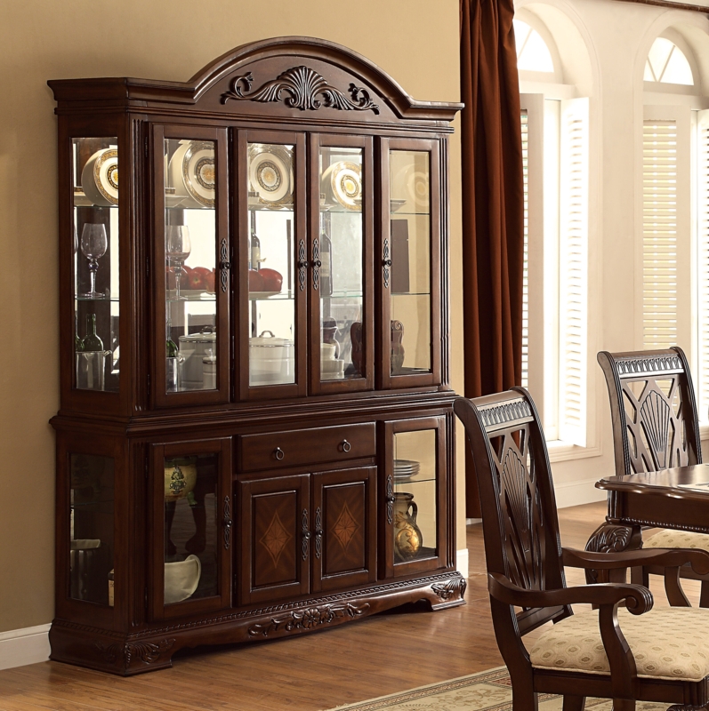 Cherry Glass-Fronted Display Cabinet