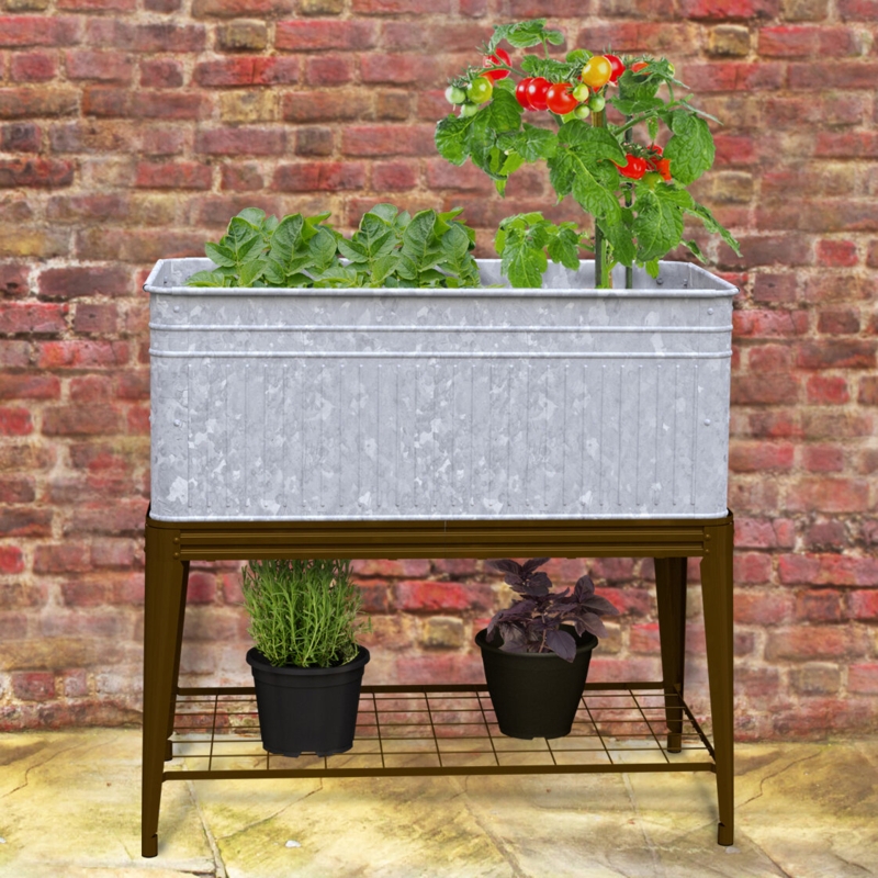 Galvanized Embossed Metal Raised Garden Bed