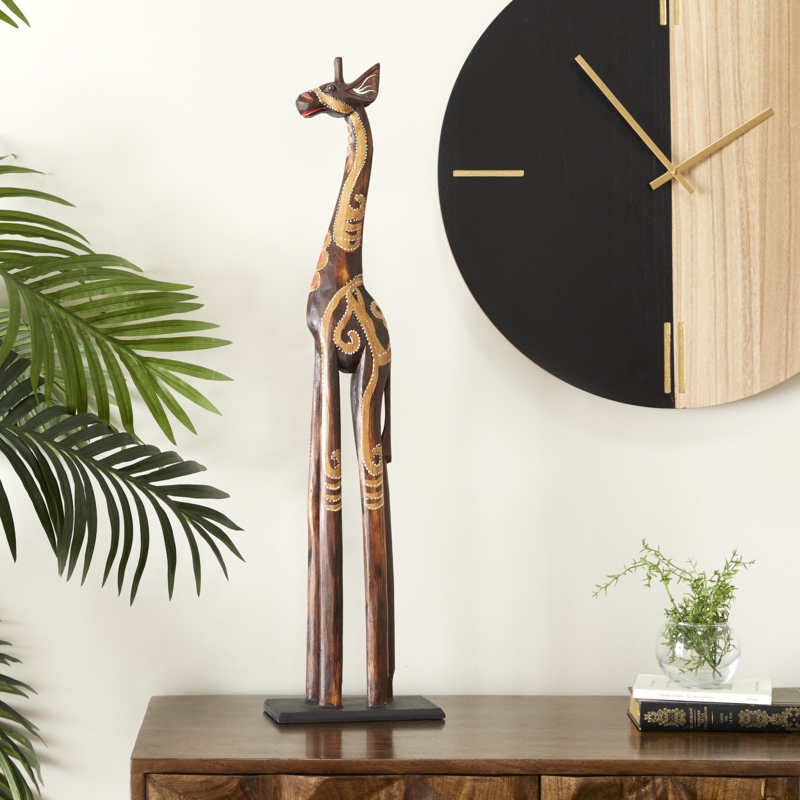 Bohemian Giraffe Wood Sculpture