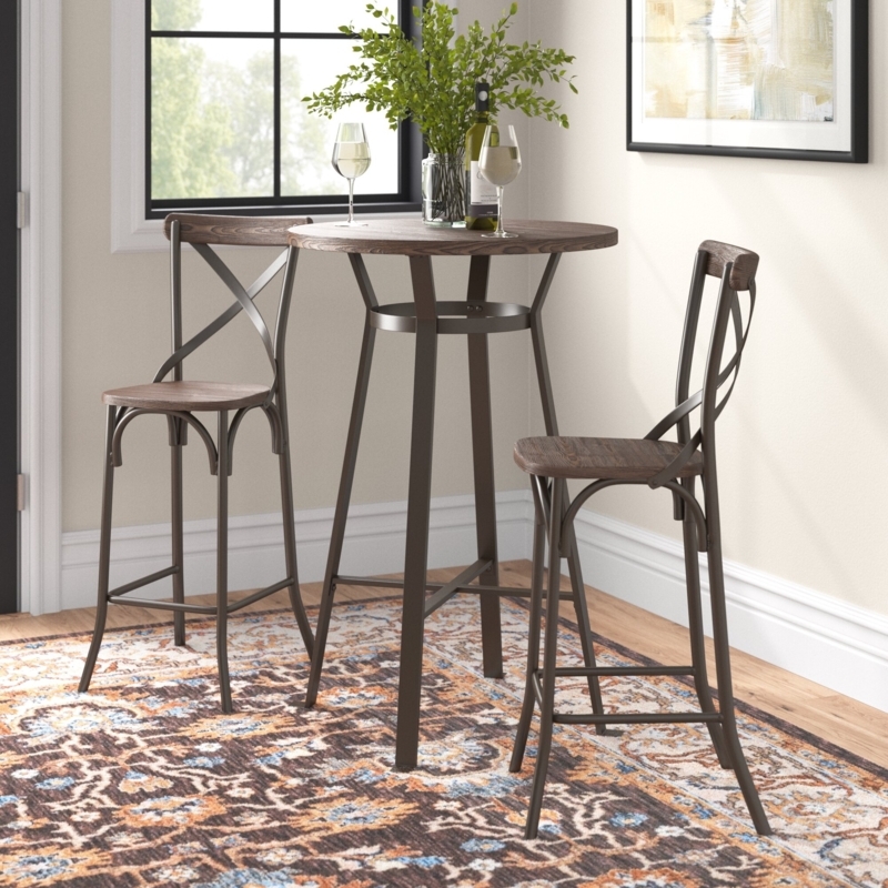 Rustic Dining Set with Elm Wood Accents