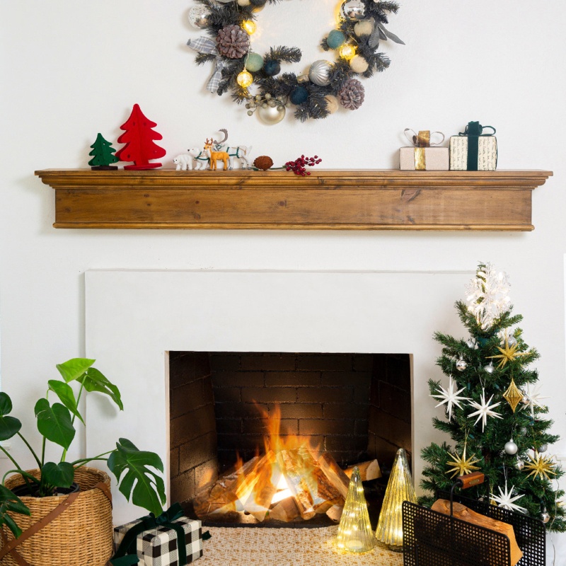 Aleezay Wood Fireplace Shelf Mantel