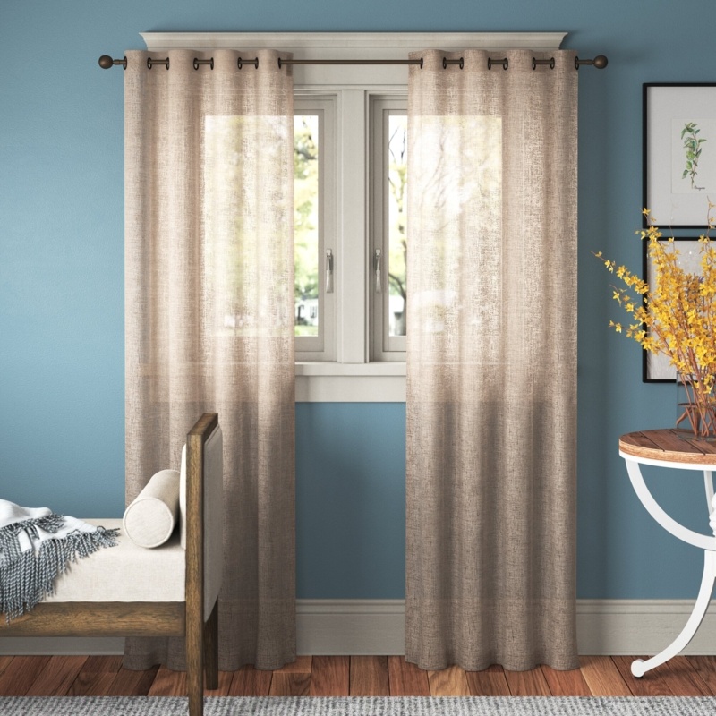 Aleksander Polyester Semi-Sheer Curtain Pair