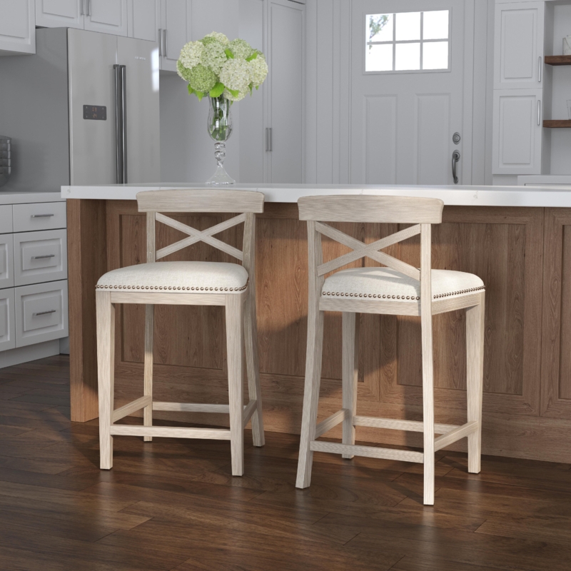 Coastal Farmhouse Barstools 2-Piece Set