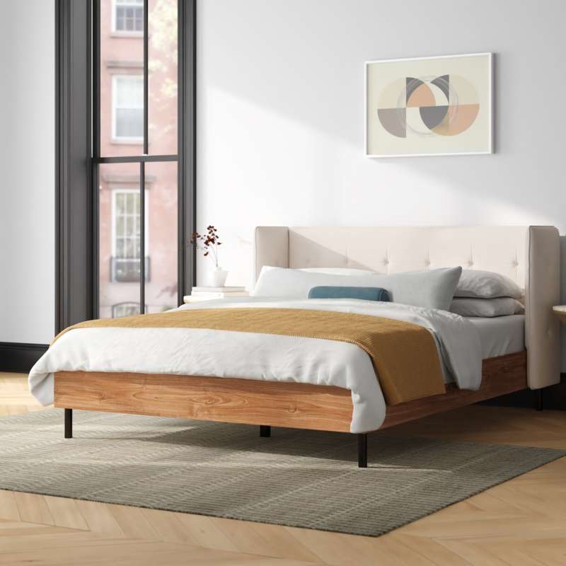 Classic Wingback Platform Bed