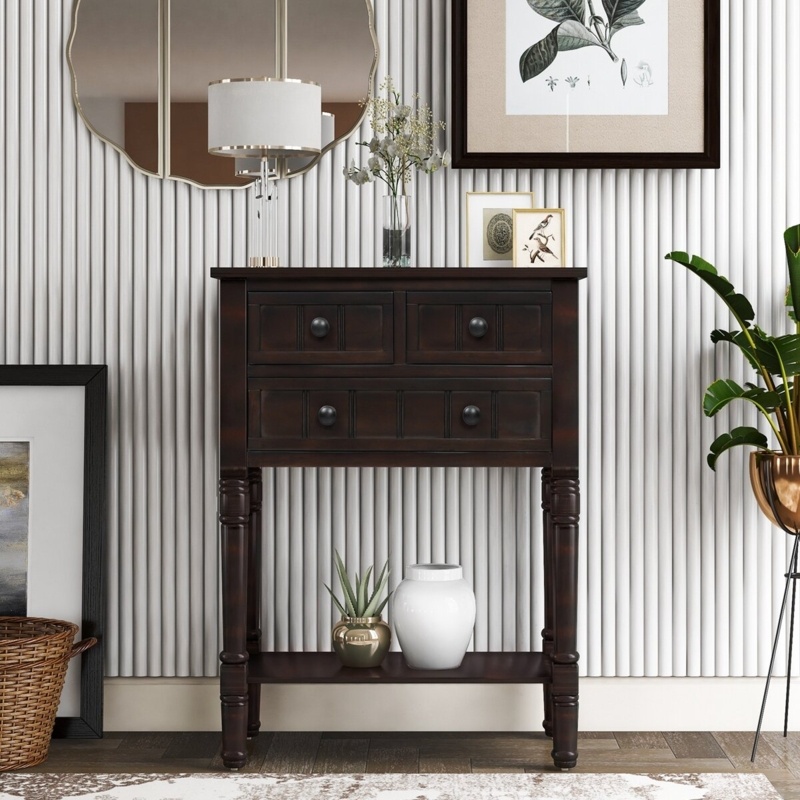 Alexzandyr 31.1'' Tall Solid Wood 3 - Drawer Accent Chest