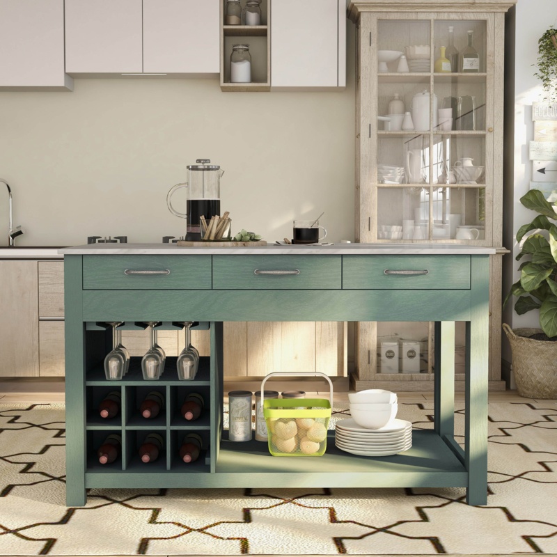 Kitchen Island With Wine Rack