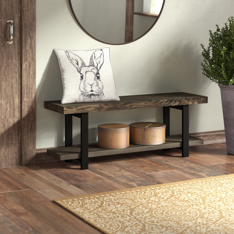 Alezzi Wood Shelves Storage Bench
