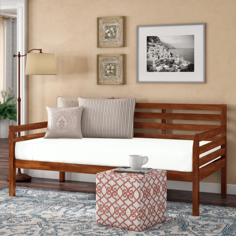 Natural Wood Daybed with Clean Lines