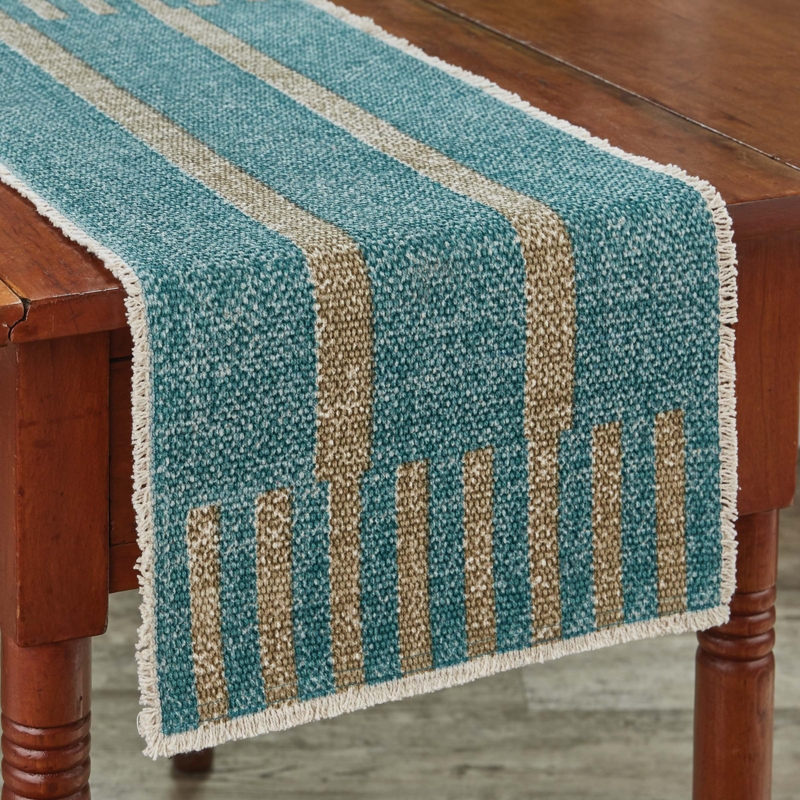 Aqua Blue Cotton Table Runner
