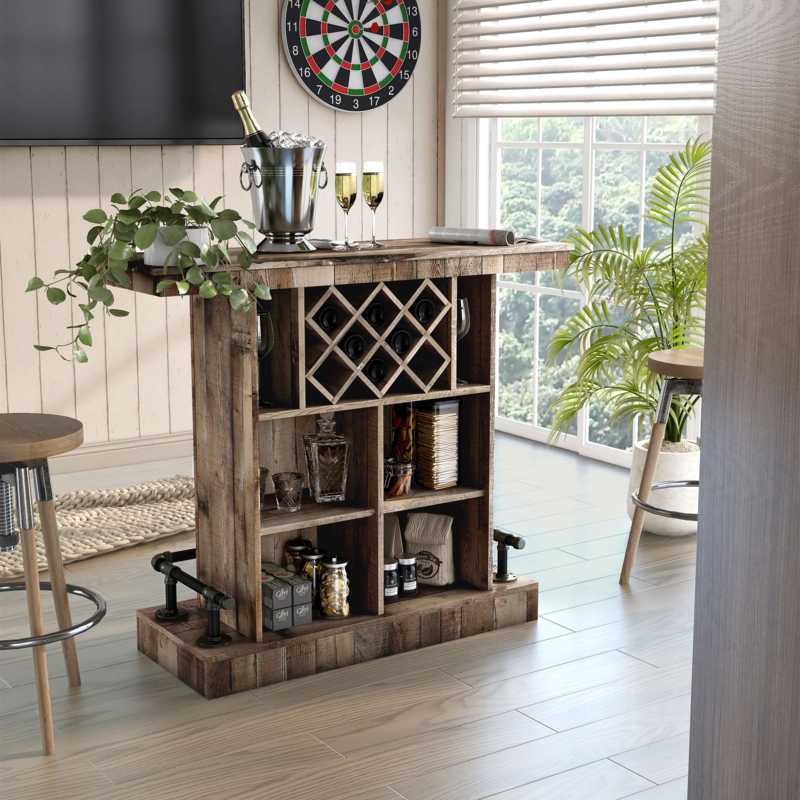Rustic Industrial Standalone Bar Table