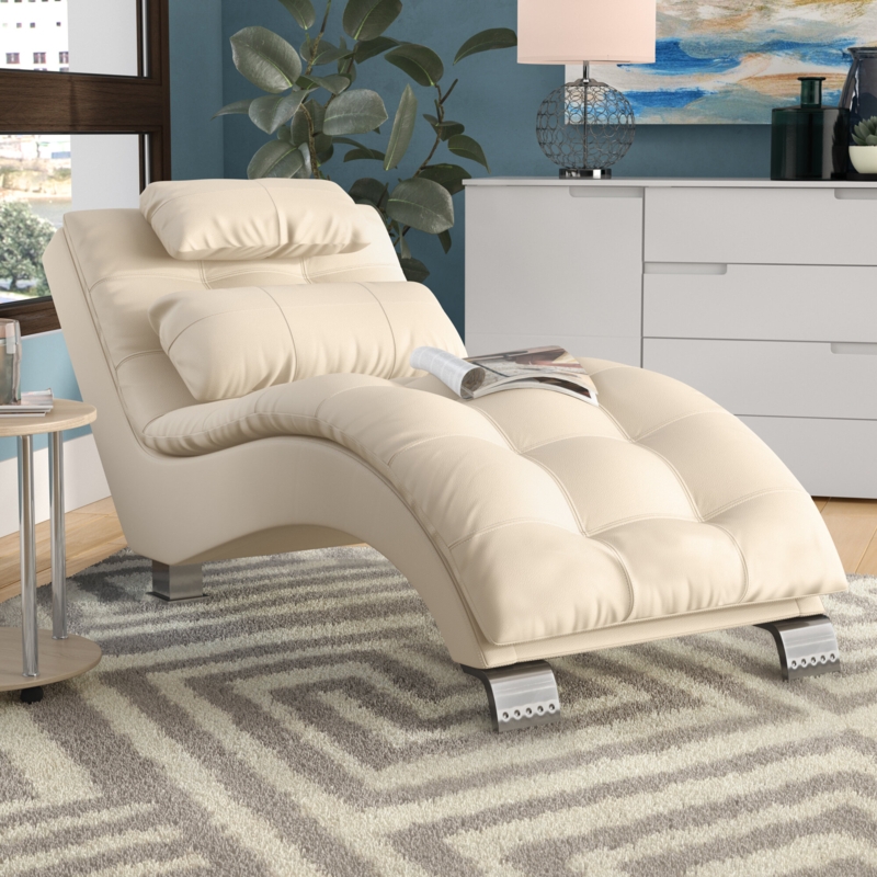 Modern Faux Leather Chaise Lounge