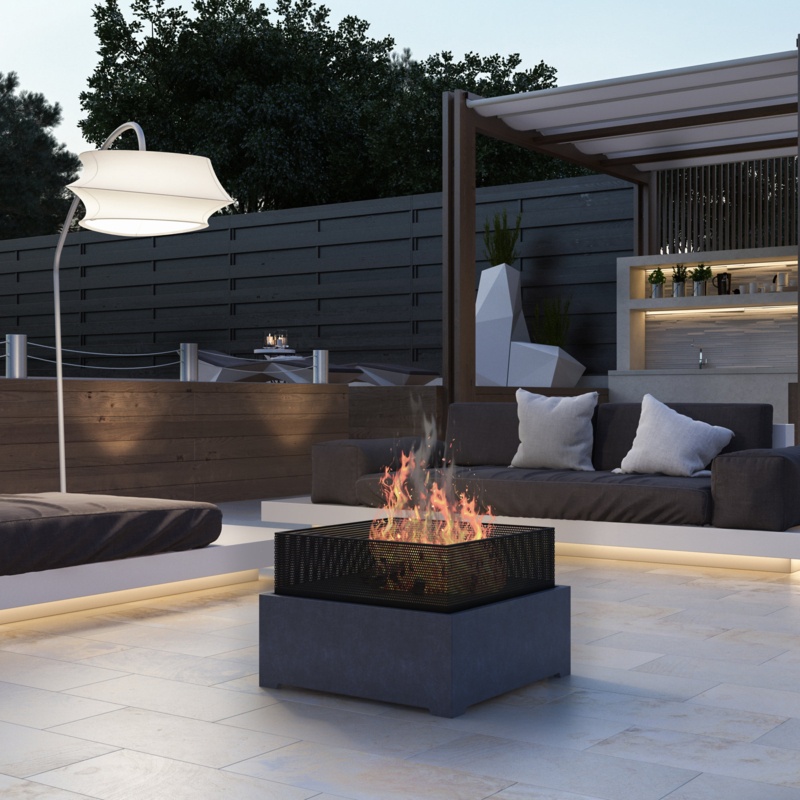 Allyiah 14.88'' H x 21.7'' W Magnesium Oxide Wood Burning Outdoor Fire Pit