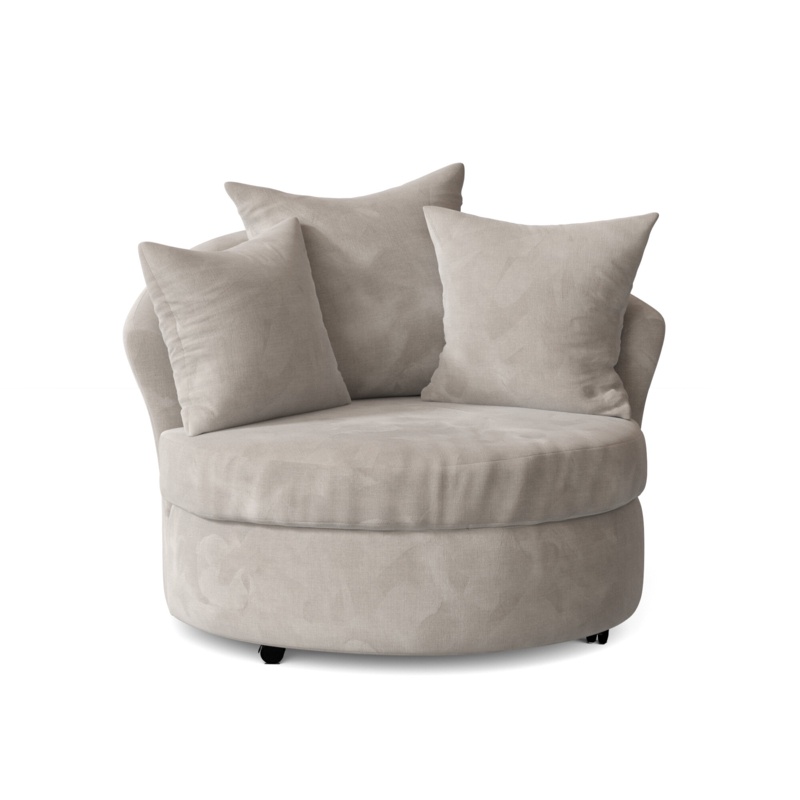 Stylish Barrel Chair with Removable Casters