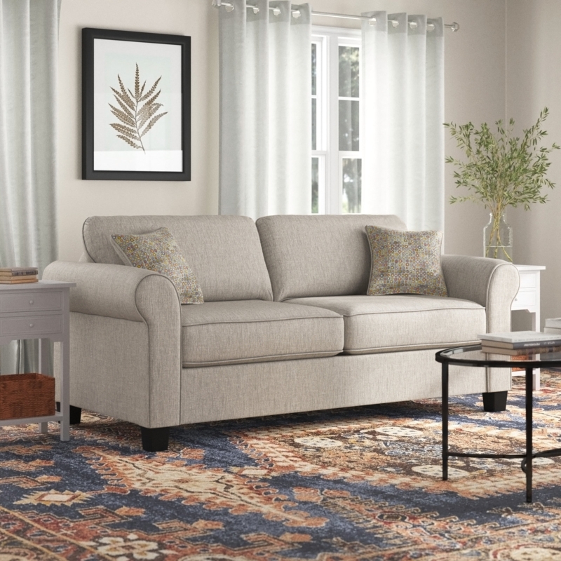 Twin-sized Sleeper Sofa with Toss Pillows
