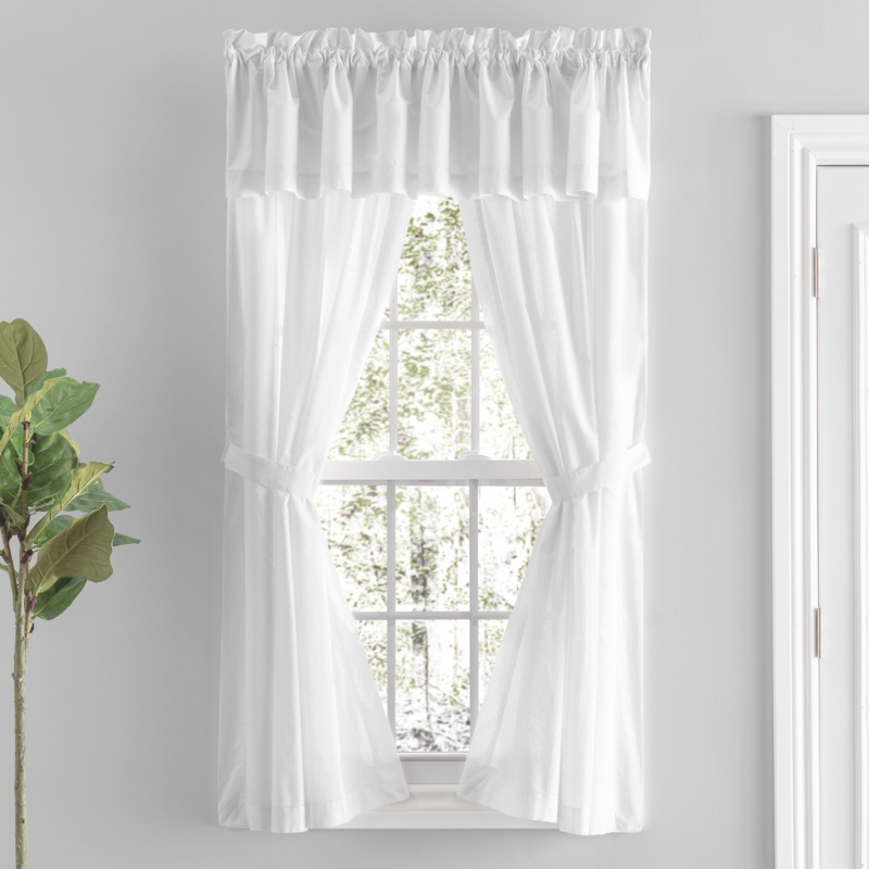 Alverson 100% Cotton Semi-Sheer Curtain Pair
