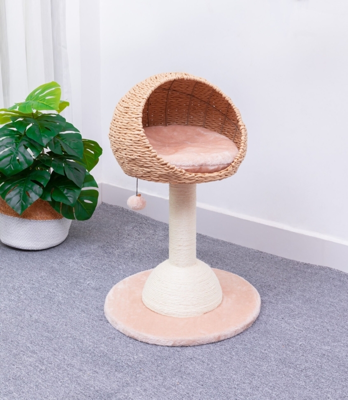 Modern Fleece and Paper Rope Cat Tree