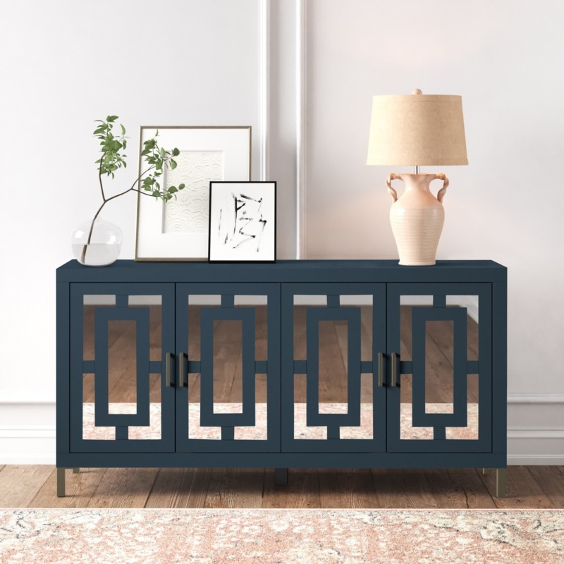 Coastal Modern Mirrored Sideboard