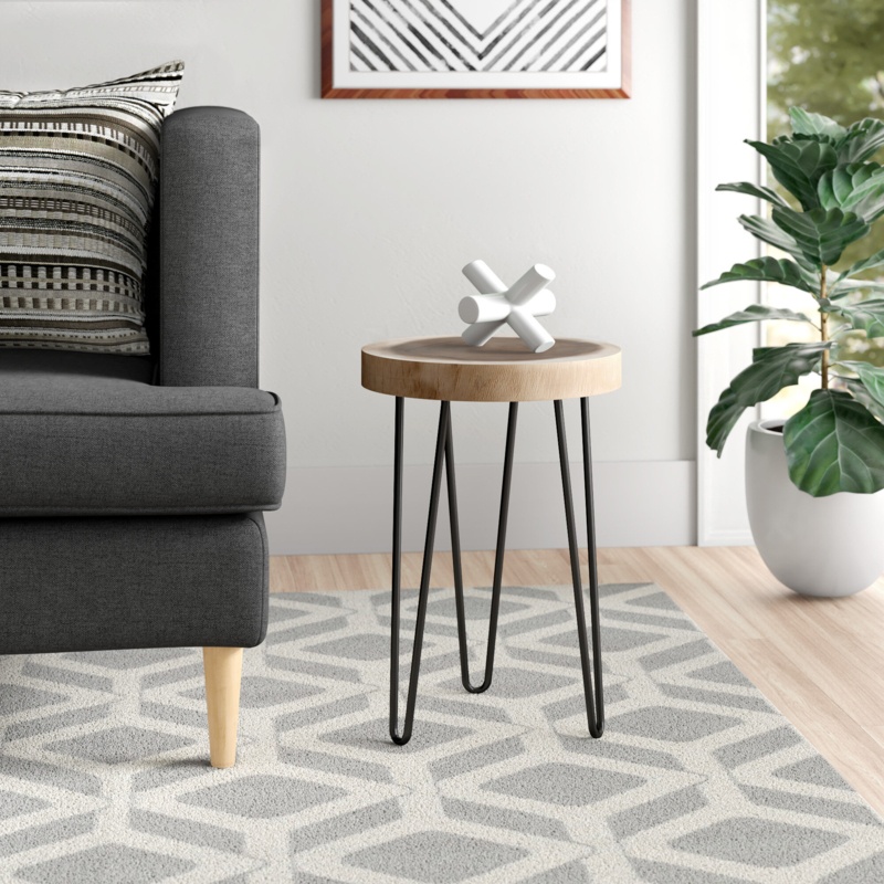 Amarian 19'' Tall Solid Wood 3 Legs End Table