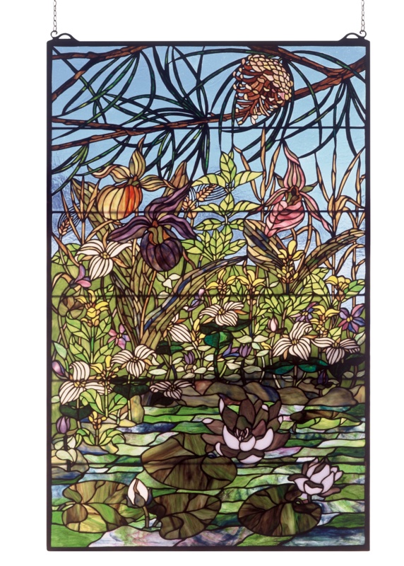 Amherst Woodland Lilypond Stained Glass Window