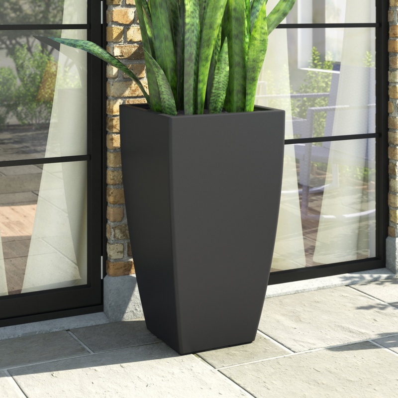 Amiko Tall Resin Pot Planter with Water Reservoir