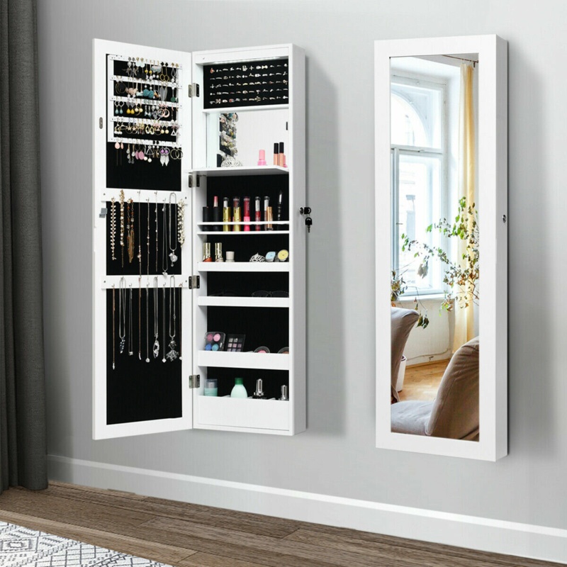 Amrutha 14.5'' Wide Wall Mounted Jewelry Armoire with Mirror