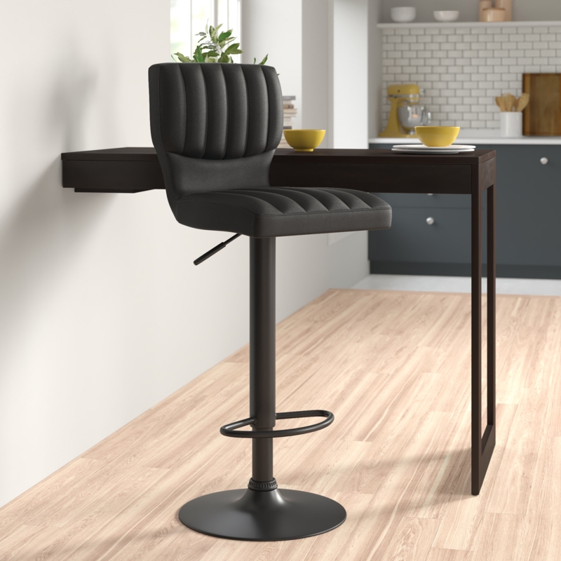 Sleek Modern Height-Adjustable Bar Stool