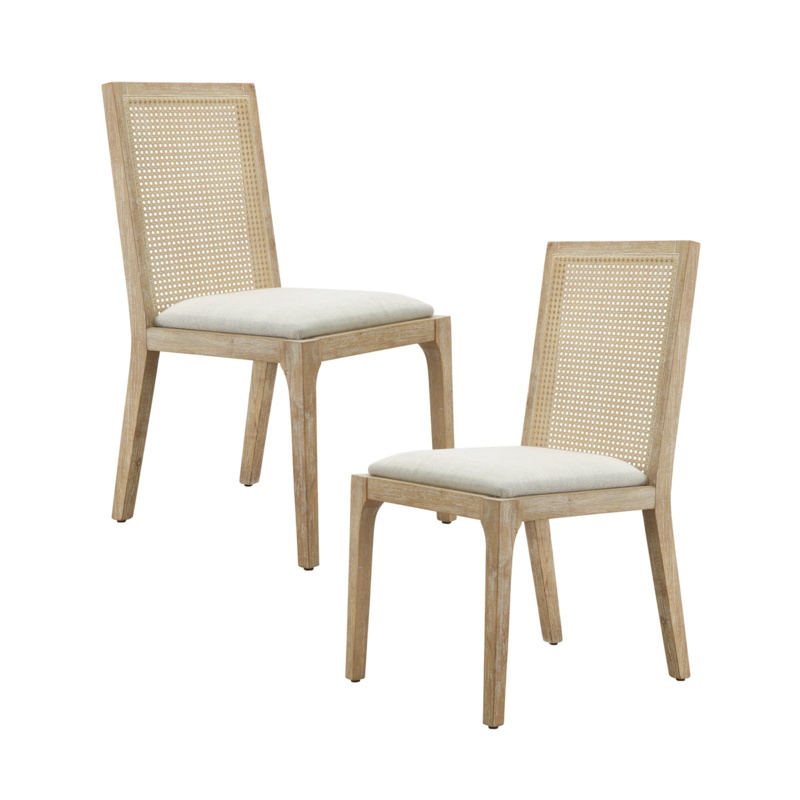 Anassi Synthetic Cane Back Side Chair in Light Brown
