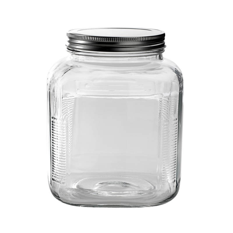 Anchor Hocking Glass 4 qt. Cracker Jar Set with Brushed Metal Lids