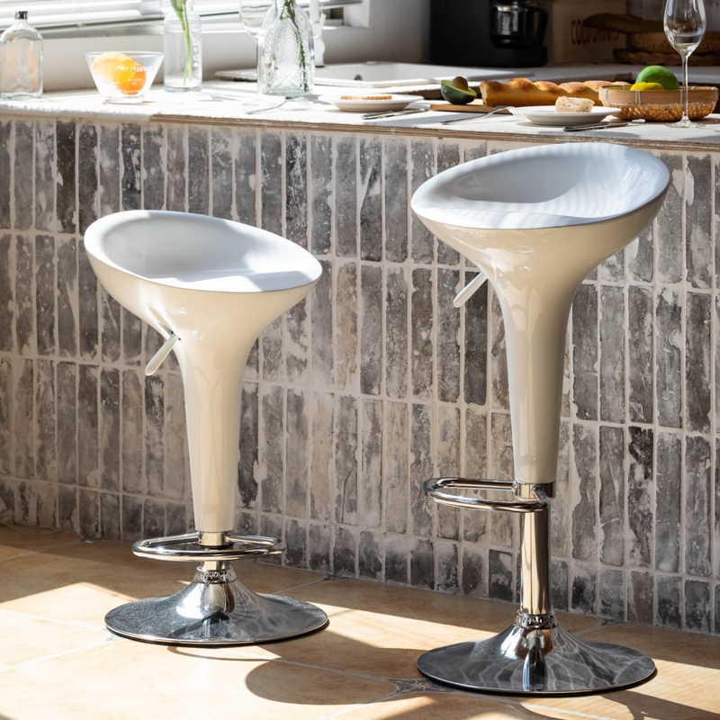 2-Piece Height-Adjustable Acrylic Bar Stool