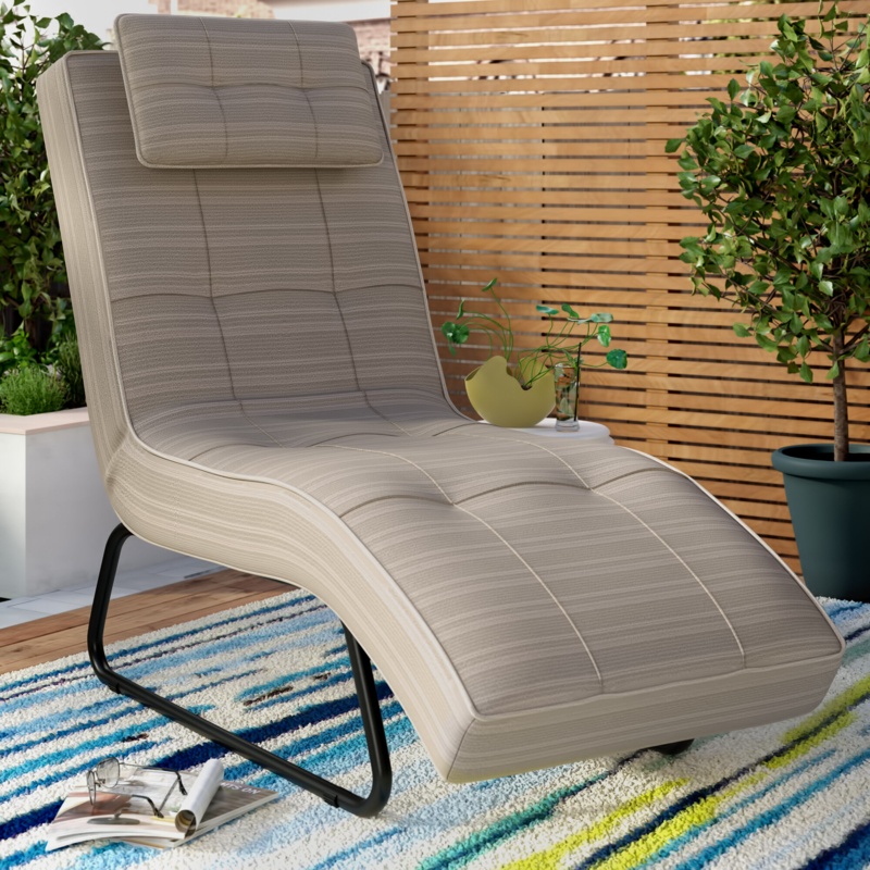 Andrew 45.8" Reclining Single Chaise with Cushion