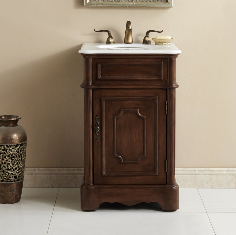 Petite 21" Bathroom Vanity with Marble Countertop