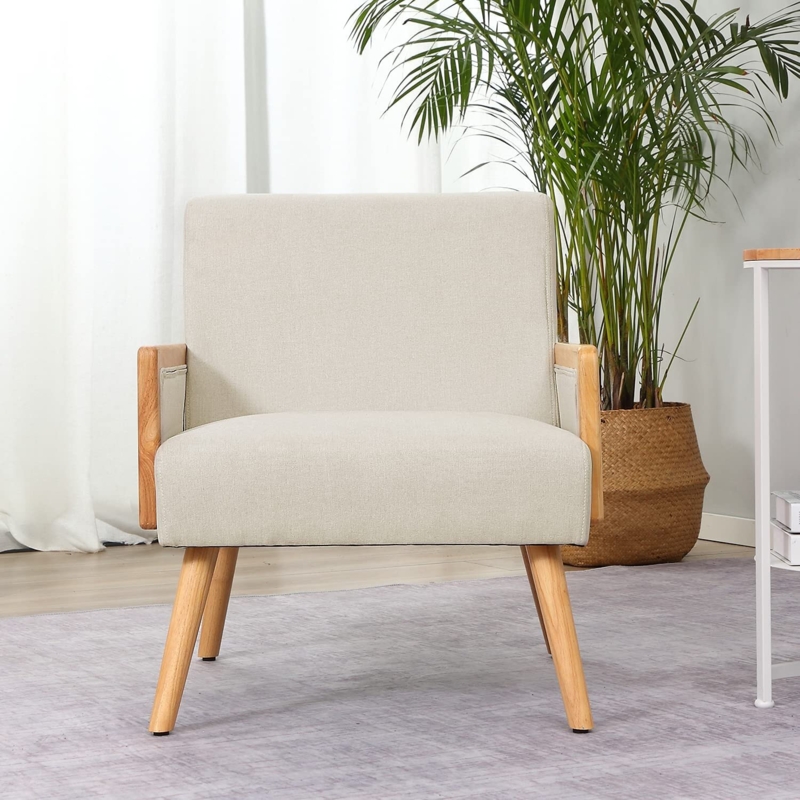 Mid-Century Modern Natural Armchair