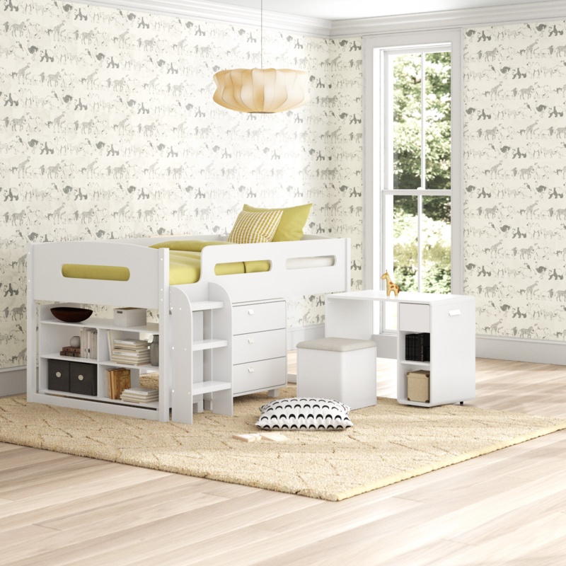 Angelica Twin Loft Bed with Bookcase by Mack & Milo™