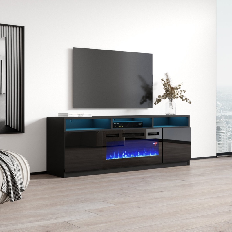 Modern TV Stand with Electric Fireplace