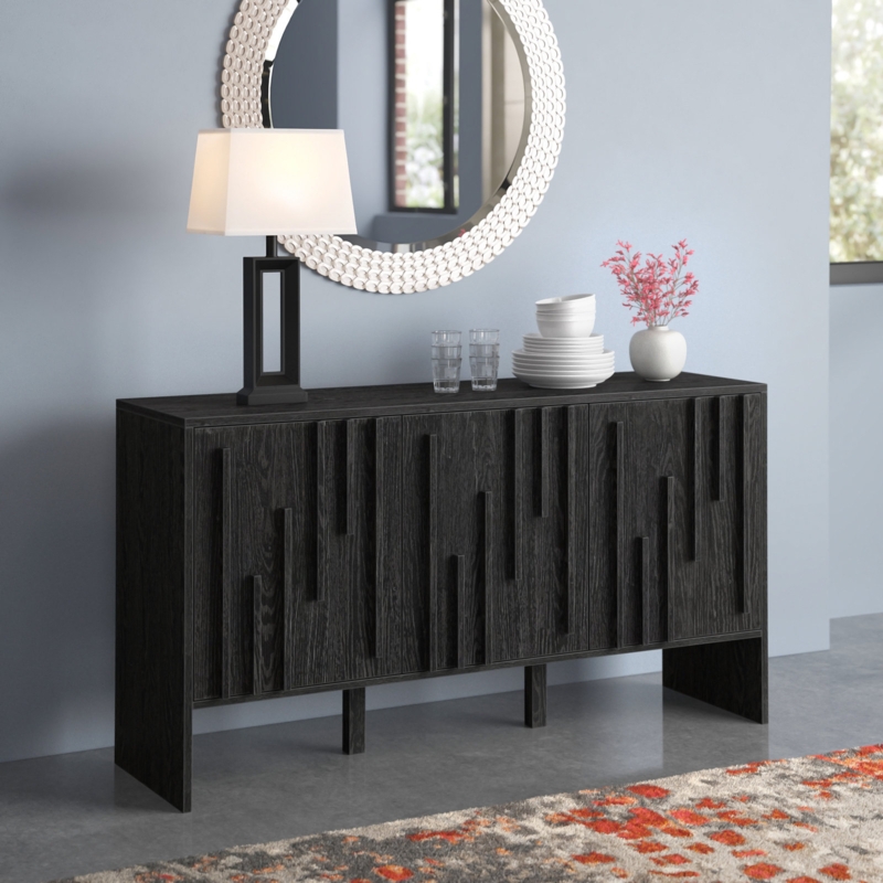Sleek Modern Sideboard with Asymmetrical Bars