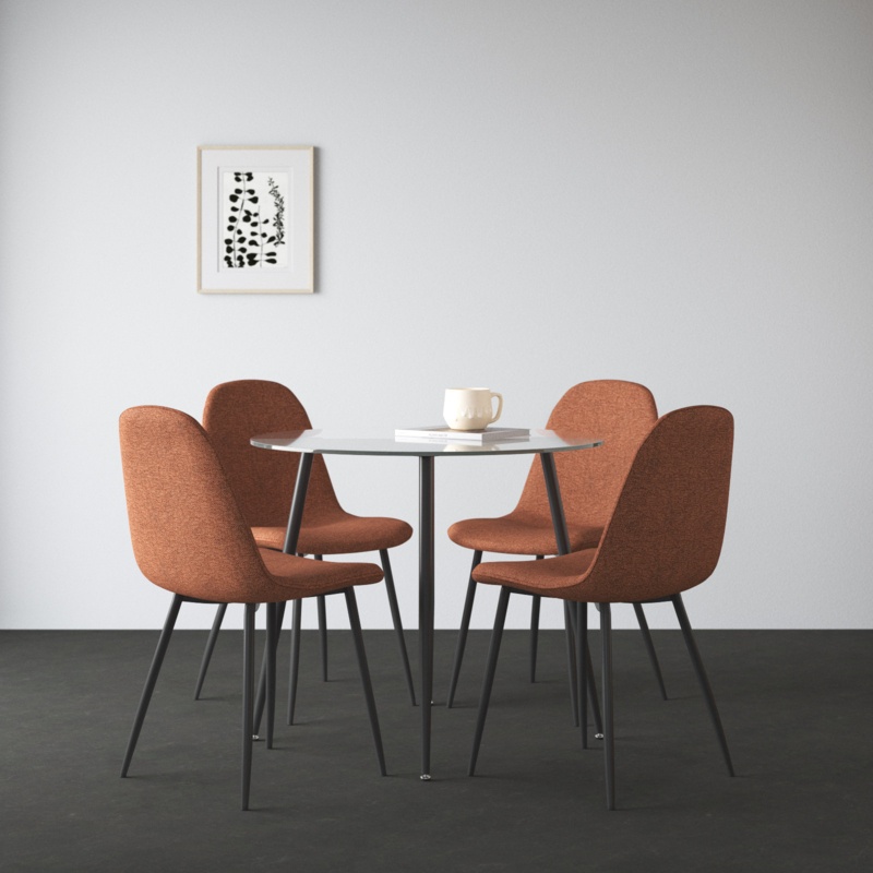 Minimalist Glass-Top Dining Table Set