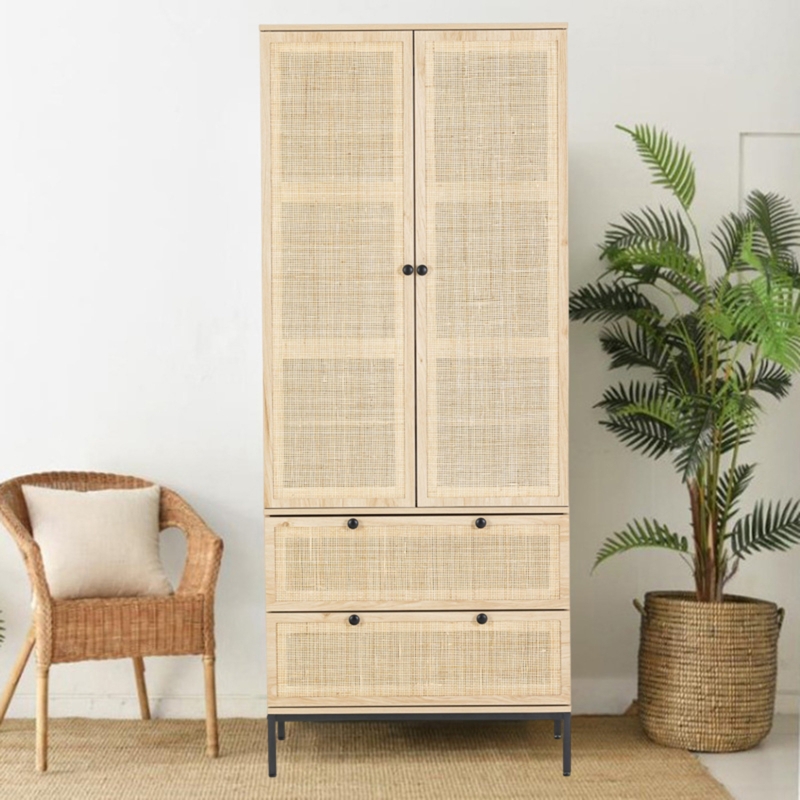 Natural Rattan Storage Cabinet