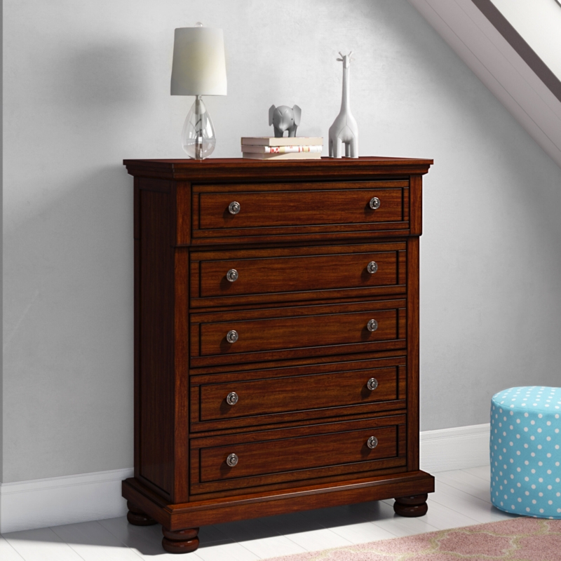 Wooden Chest of Drawers with Stacked Tabletop Design