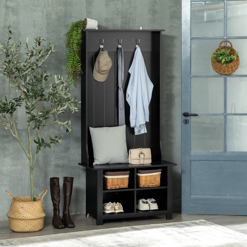Entryway Coat Rack with Adjustable Shelves