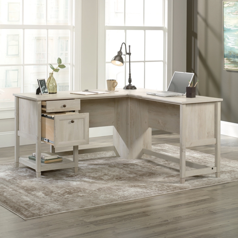 L-Shaped Desk with Storage